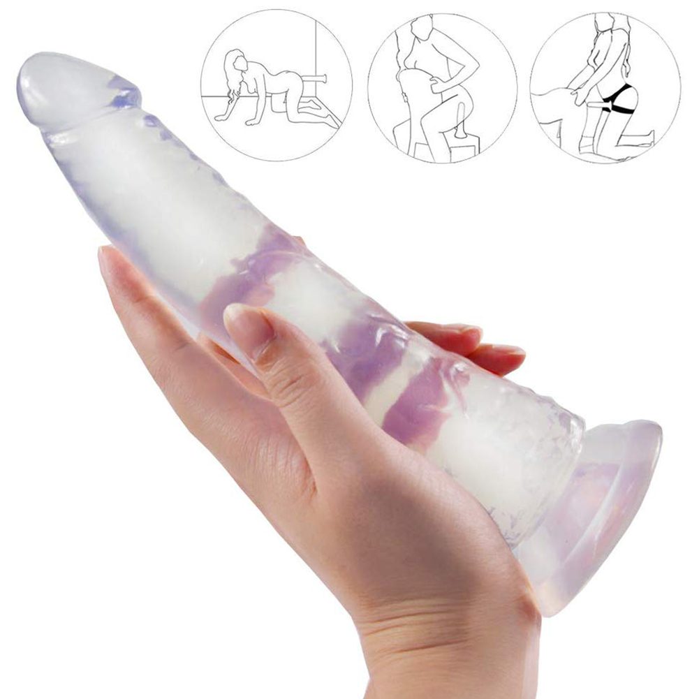 G Spot Realistic Jelly Dildo with Strong Suction Cup